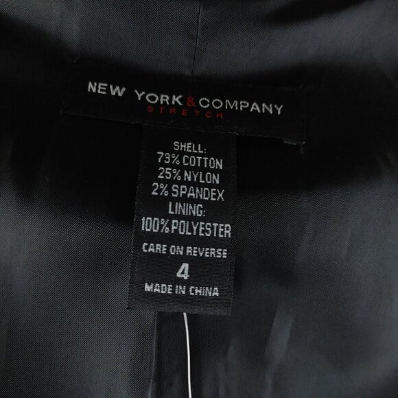 New York & Company Stretch Size 4 Gray Birdsey 1 Buttn Lined Suit Blazer NWT $70 - Picture 12 of 14